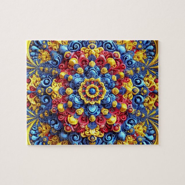 Puzzle abstract modern design in Romanian Colours (Horizontal)