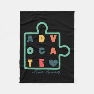Puzzle Advocate Autism Awareness Autism Support  Fleece Blanket