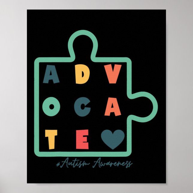 Puzzle Advocate Autism Awareness Autism Support  Poster (Front)