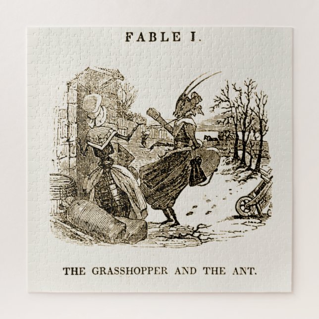 Puzzle Aesop's Fables: the Grasshopper and the Ant (Vertical)