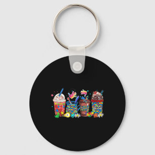 Puzzle Autism Awareness Day Coffee Latte Cups Coff Key Ring