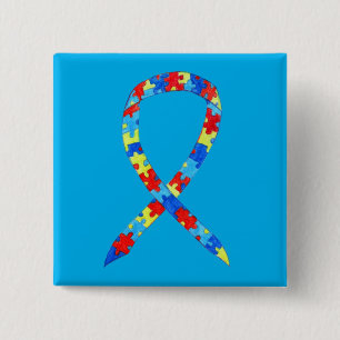 Puzzle Autism Awareness Ribbon Custom Art Pins