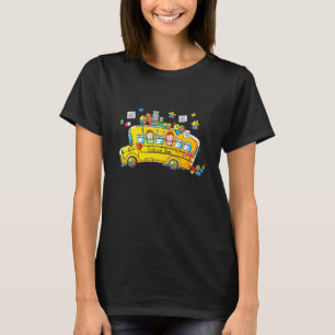 Puzzle Autism Awareness School Bus Driver Autistic T-Shirt