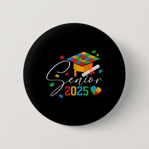 Puzzle Autistic Senior 2025 Autism Graduation Boys 6 Cm Round Badge