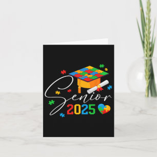 Puzzle Autistic Senior 2025 Autism Graduation Boys Card