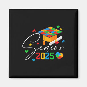 Puzzle Autistic Senior 2025 Autism Graduation Boys Magnet
