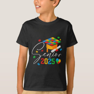 Puzzle Autistic Senior 2025 Autism Graduation Boys T-Shirt