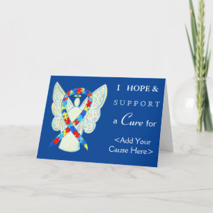 Puzzle Awareness Ribbon Angel Custom Greeting Card