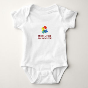 Puzzle Baby Bodysuit - "Mum’s Little Alarm" Print