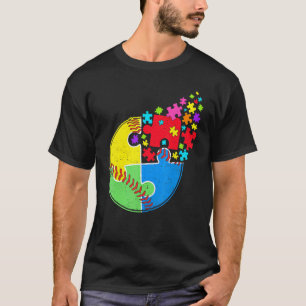 Puzzle Baseball Support Autism Awareness Men Women T-Shirt