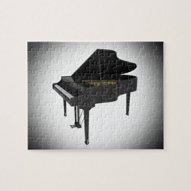 Puzzle: Black Grand Piano Jigsaw Puzzle (Horizontal)