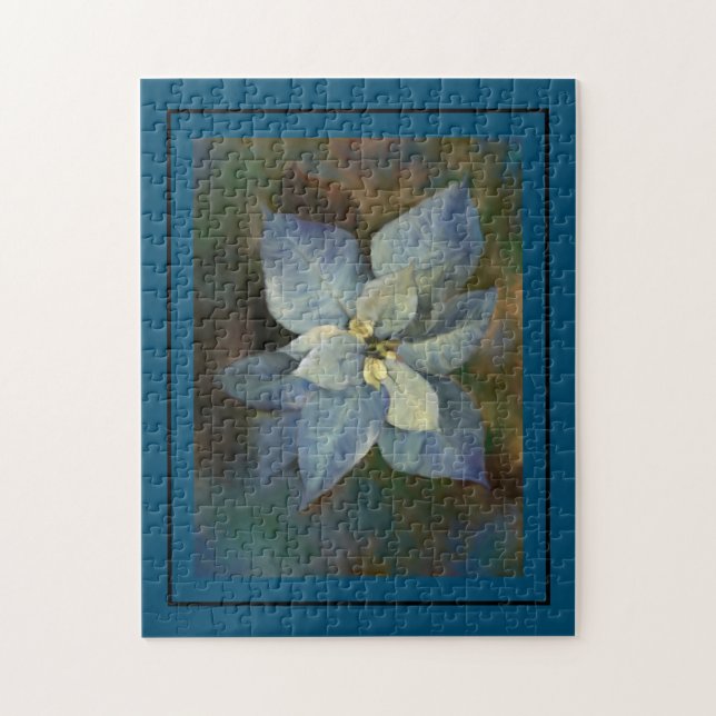 Puzzle - Blue Poinsettia (Vertical)