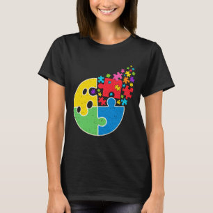 Puzzle Bowling Support Autism Awareness Men Women  T-Shirt