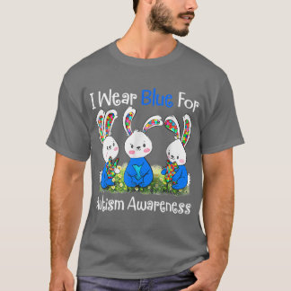 Puzzle Bunnies Easter Day I Wear Blue For Autism A T-Shirt