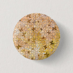 Puzzle Butterflies and Daisies-Browns by STaylor 3 Cm Round Badge