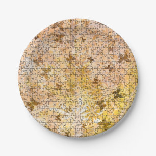 Puzzle Butterflies and Daisies-Browns by STaylor Paper Plate