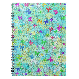 Puzzle Butterflies and Daisies-Colourful by STaylo Spiral Notebook