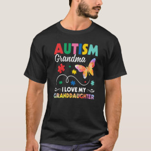 Puzzle Butterfly Autism Grandma I Love My Granddau T-Shirt