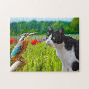 Puzzle-Cat & Bird Jigsaw Puzzle