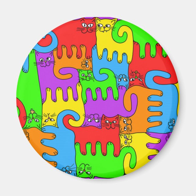 Puzzle Cats "Rainbow" 1 magnet (Front)