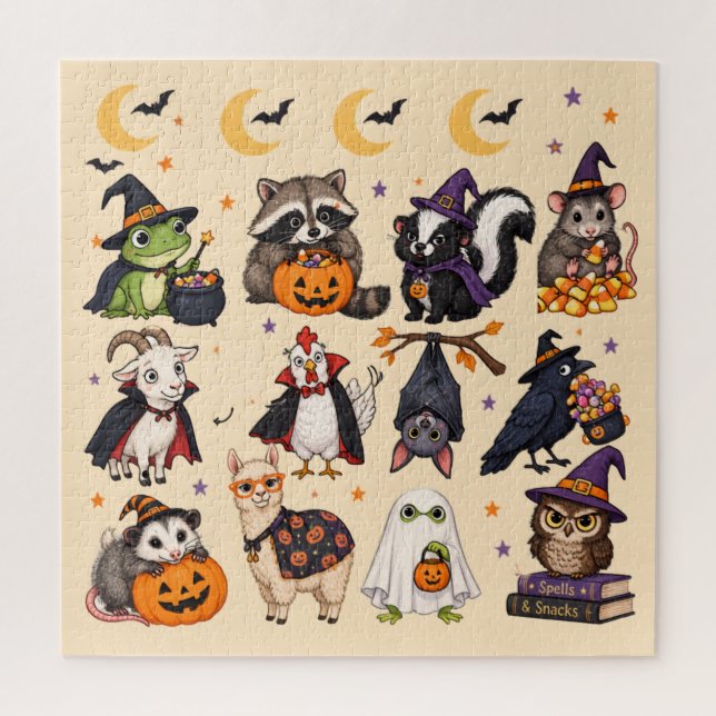 PUZZLE Cute Halloween Animals (Vertical)