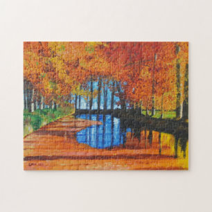 Puzzle Dutch Canal in Autumn
