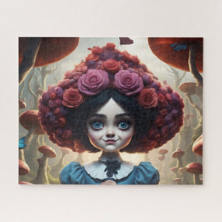 Puzzle Enchanted Girl in Surreal Mushroom Forest