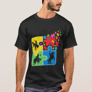 Puzzle Equestrian Support Autism Awareness Men Wom T-Shirt
