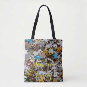 Puzzle Family Pieces Tournament Tourney Tote Bag
