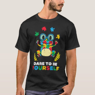 Puzzle Frog Dare To Be Yourself Autism Aware Men W T-Shirt