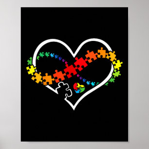 Puzzle Heart Autism Awareness Support Teacher Fami Poster