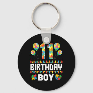 Puzzle Heart Balloons Happy Birthday Autism 11 Yea Key Ring