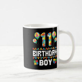 Puzzle Heart Bylloons Happy Birthday Autism 11 Yea Coffee Mug