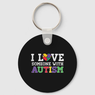Puzzle Heart I Love Someone With Autism Awareness Key Ring