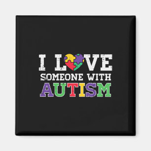 Puzzle Heart I Love Someone With Autism Awareness  Magnet