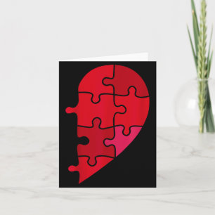 Puzzle Heart Left Half Valentines Bride Groom Card