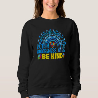 Puzzle Heart Rainbow Ribbon Be Kind Autism Awarene Sweatshirt