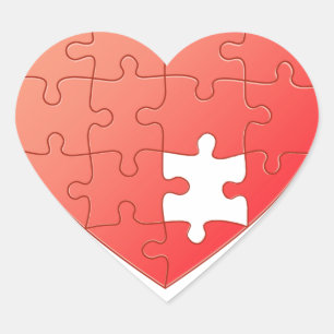 Puzzle Heart Sticker