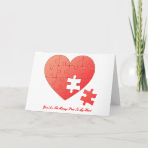 Puzzle Heart with Piece and Quote Card