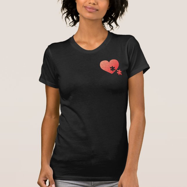 Puzzle Heart with Piece T-Shirt (Front)