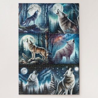 PUZZLE: Howling Wolf 6-Panel Collage Jigsaw Puzzle