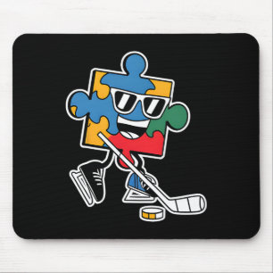 Puzzle Ice Hockey Autism Awareness Sports Boys Kid Mouse Pad