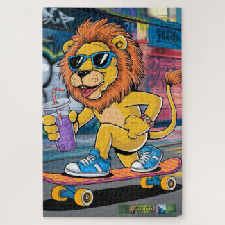 Puzzle León Mark, on his skateboard.