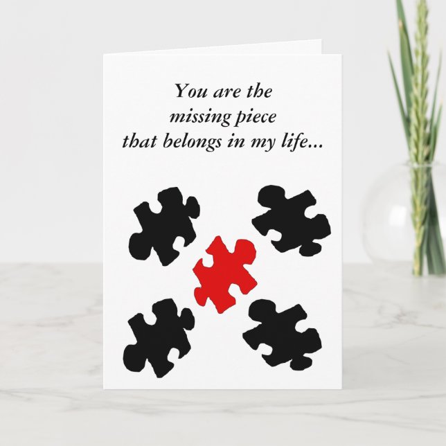 Puzzle Love Happy Valentines Day Card (Front)