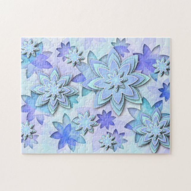 Puzzle mandala abstract lotus flowers (Horizontal)