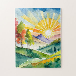 Puzzle: Mountain Majesty at Sunrise Jigsaw Puzzle