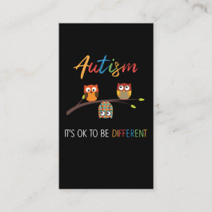 Puzzle Owl Cute Autism Awareness Autistic Kid Business Card