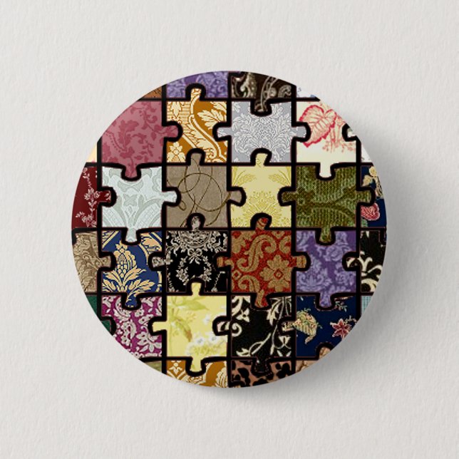 Puzzle Patchwork 6 Cm Round Badge (Front)