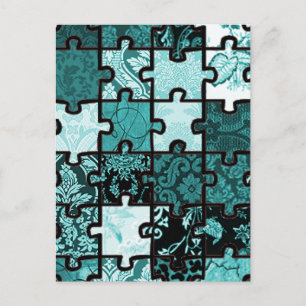 Puzzle Patchwork Postcard