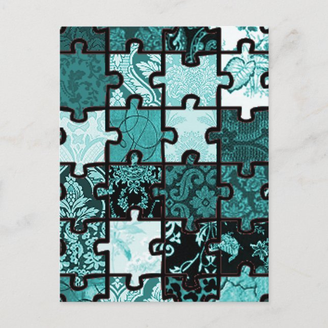 Puzzle Patchwork Postcard (Front)